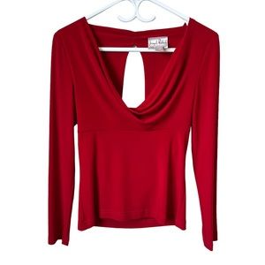 Joseph Ribkoff Long Sleeve Sequin Cowl Scoop Neck Top. SIZE 8